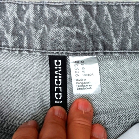 Divided HM Cargo Y2K Baggy W 10 Fit 32x29 Mid Rise Mid Grey Zip Button 6 Pockets - Picture 7 of 15